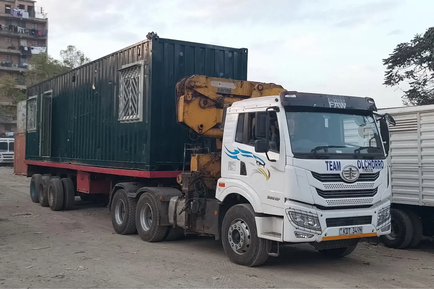 Truck with container house